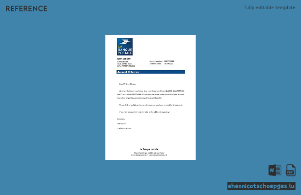 Referenzbeispielvorschau für die Schließung der France La Banque Postale